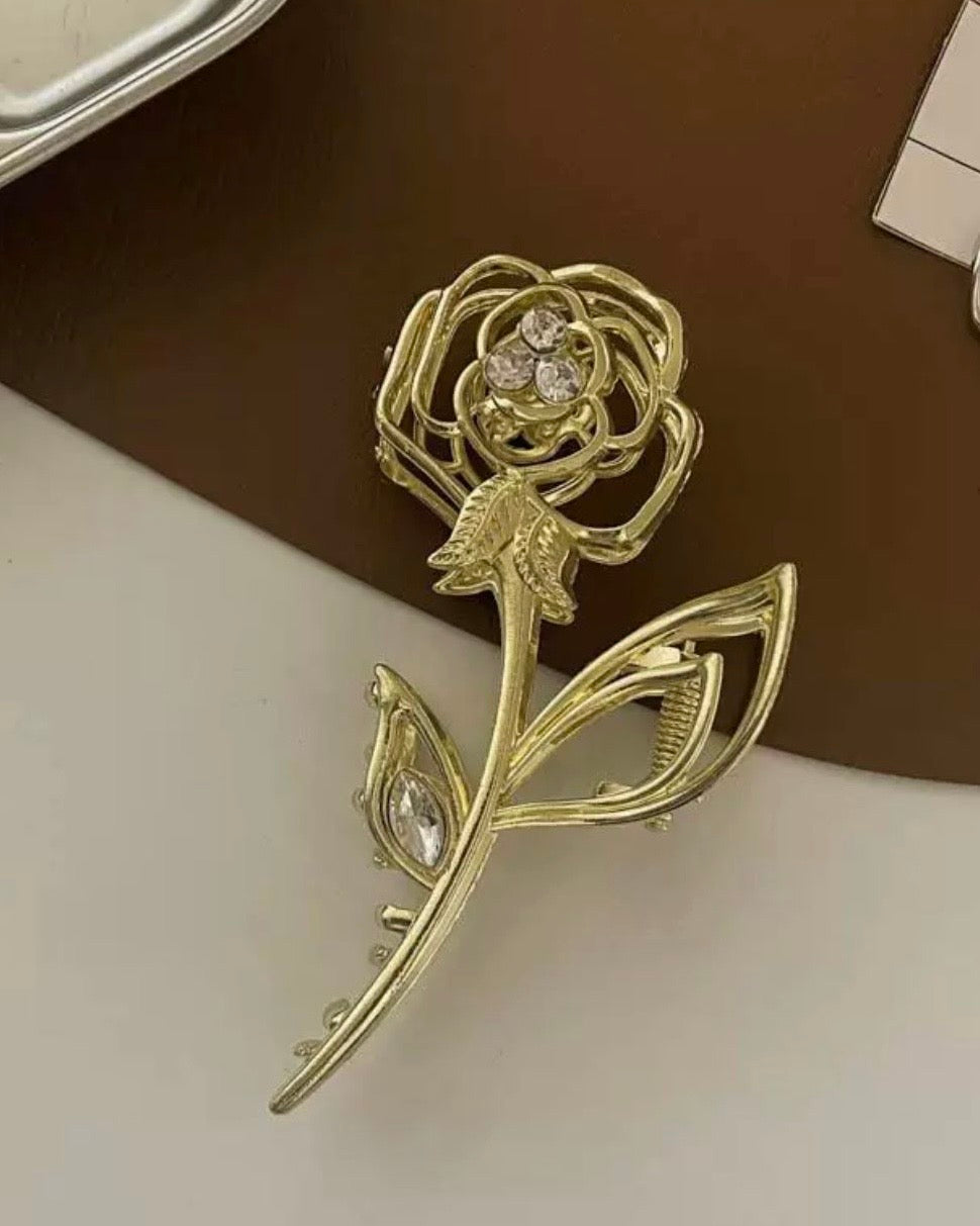 Rose Stone Claw Clips