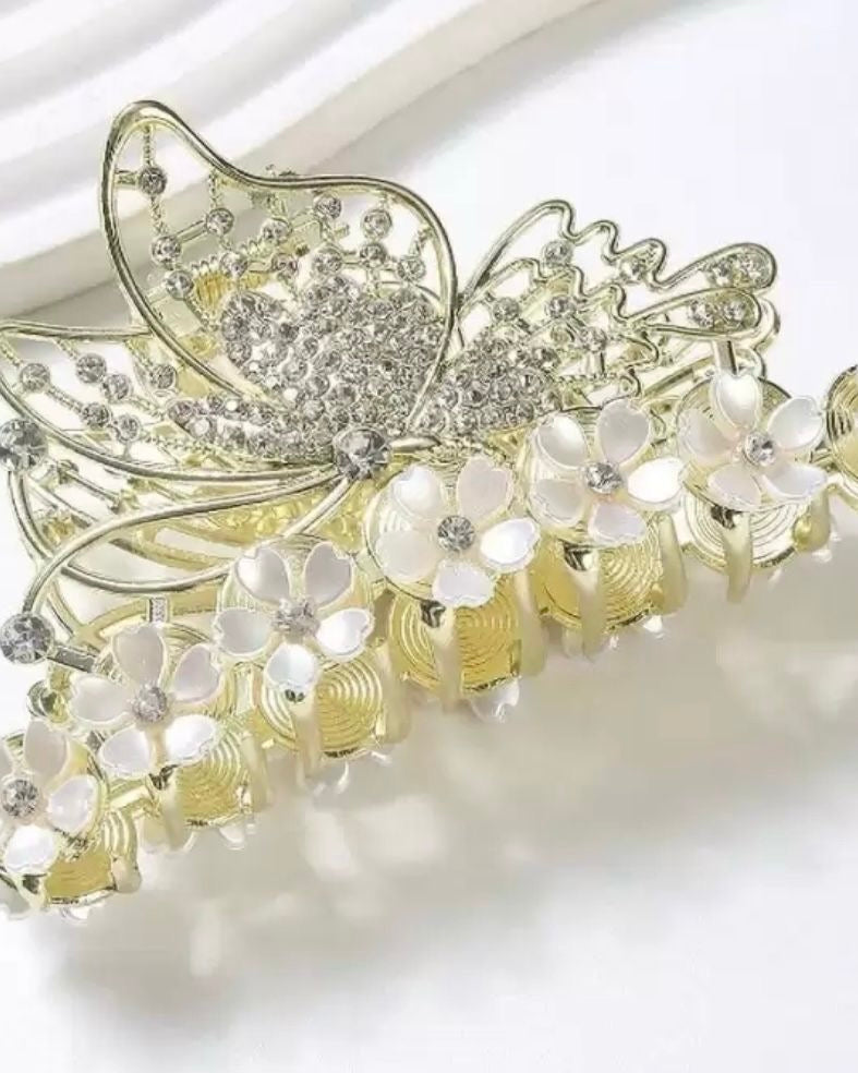 Blooming Butterfly Stone-Studded Clutcher