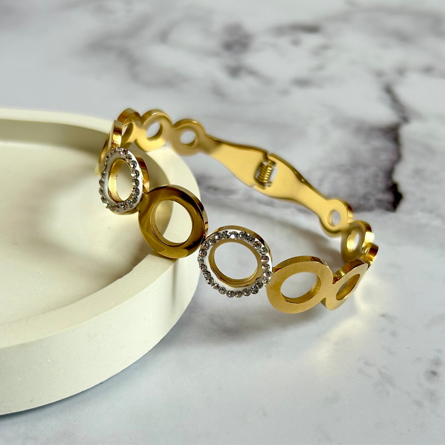 White Shine Statement Bracelet