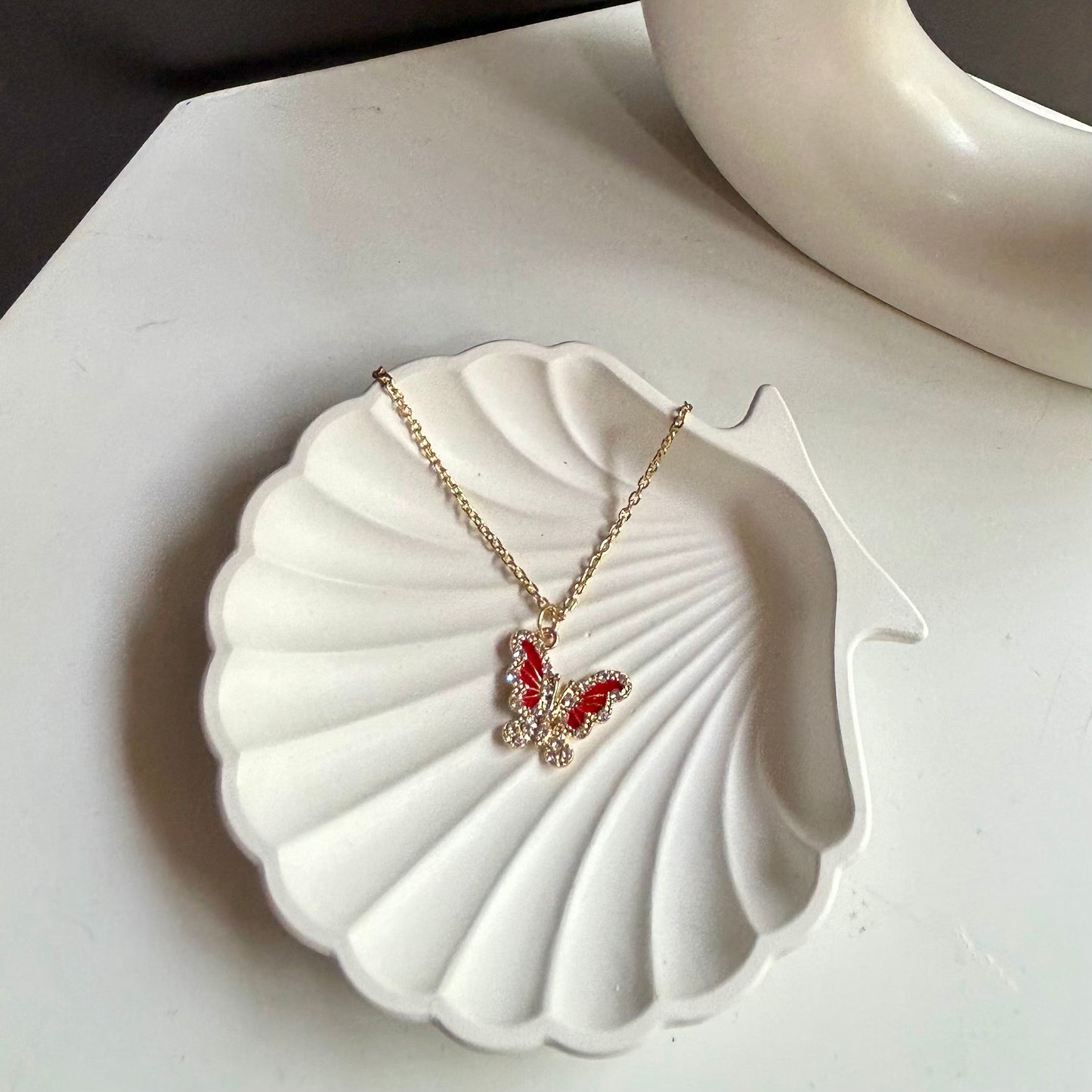 Red Butterfly Necklace