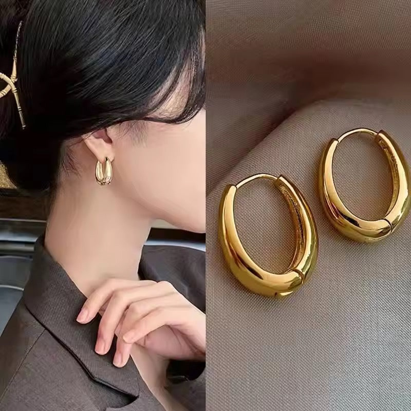 Oval Shaped Statement Hoops