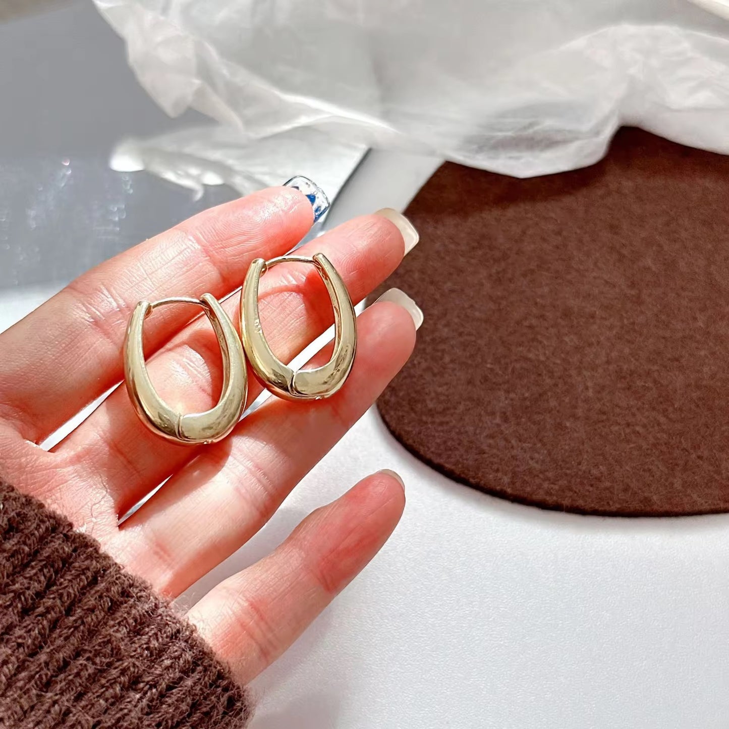 Oval Shaped Statement Hoops