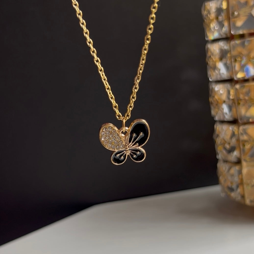 Black Butterfly Necklace
