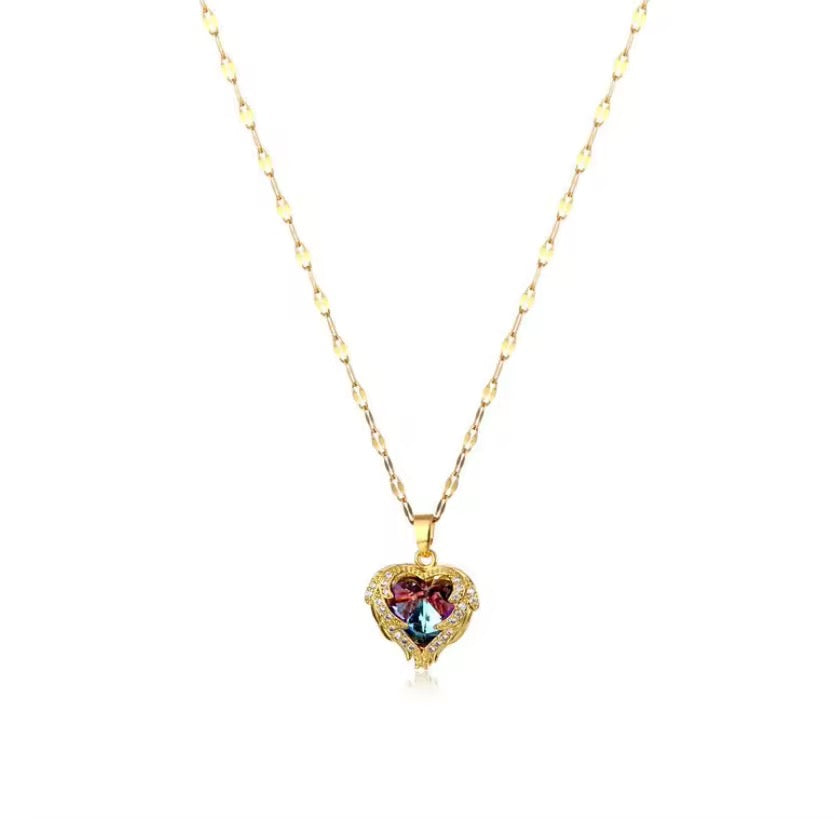 Unicorn Heart Necklace-Anti Tarnish