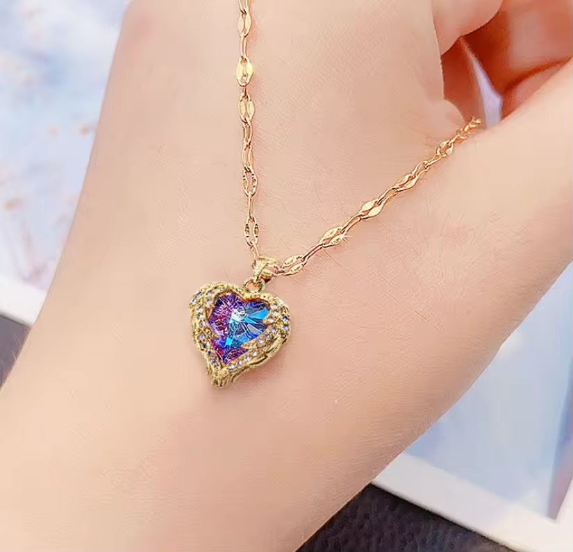 Unicorn Heart Necklace-Anti Tarnish