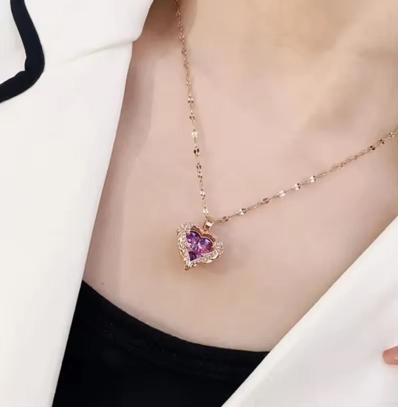 Unicorn Heart Necklace-Anti Tarnish