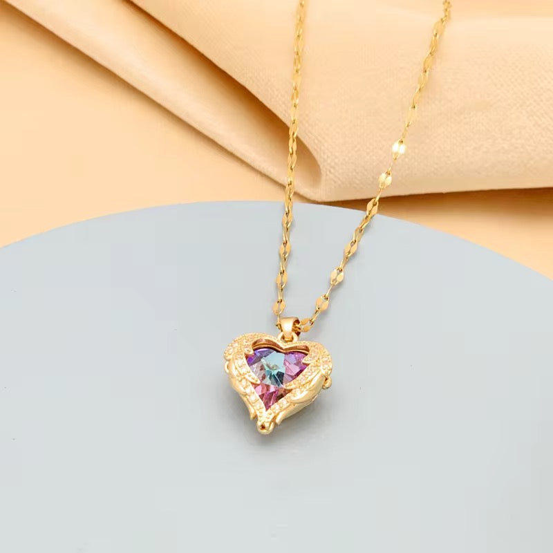 Unicorn Heart Necklace-Anti Tarnish