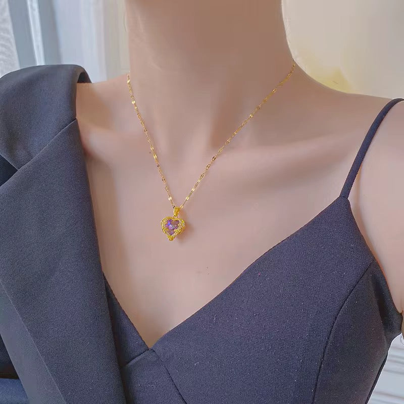 Unicorn Heart Necklace-Anti Tarnish