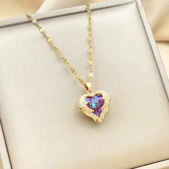 Unicorn Heart Necklace-Anti Tarnish