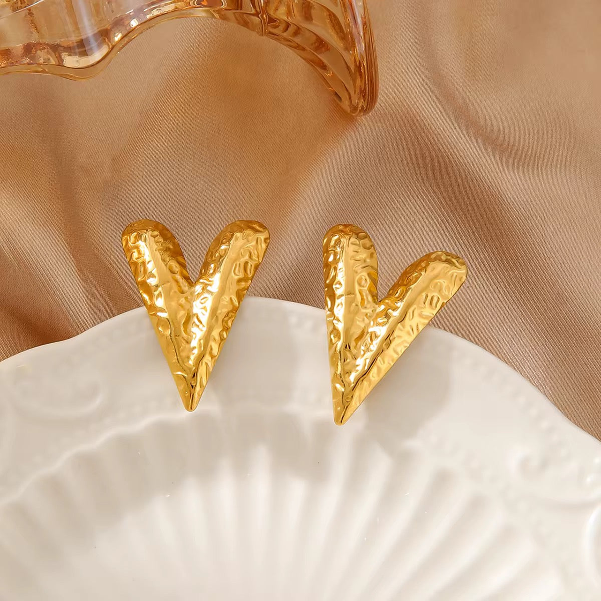 Golden Amour Earrings-Anti Tarnish