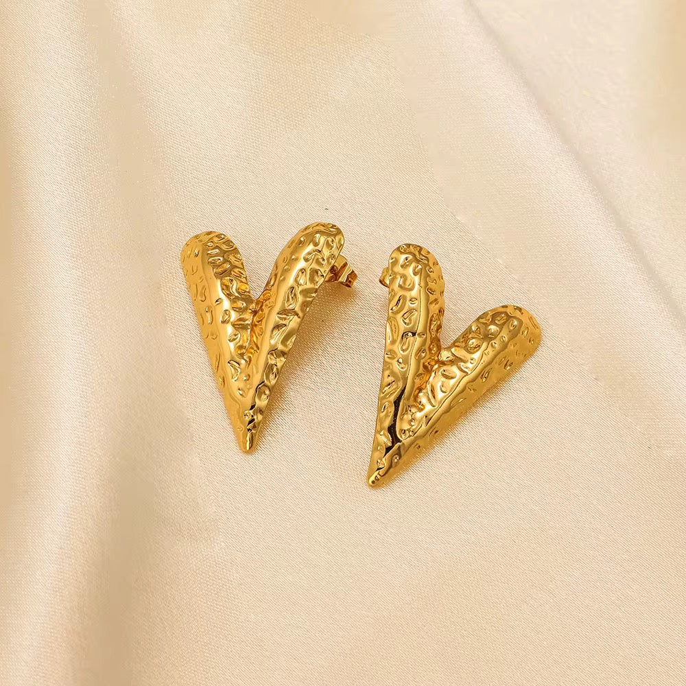 Golden Amour Earrings-Anti Tarnish
