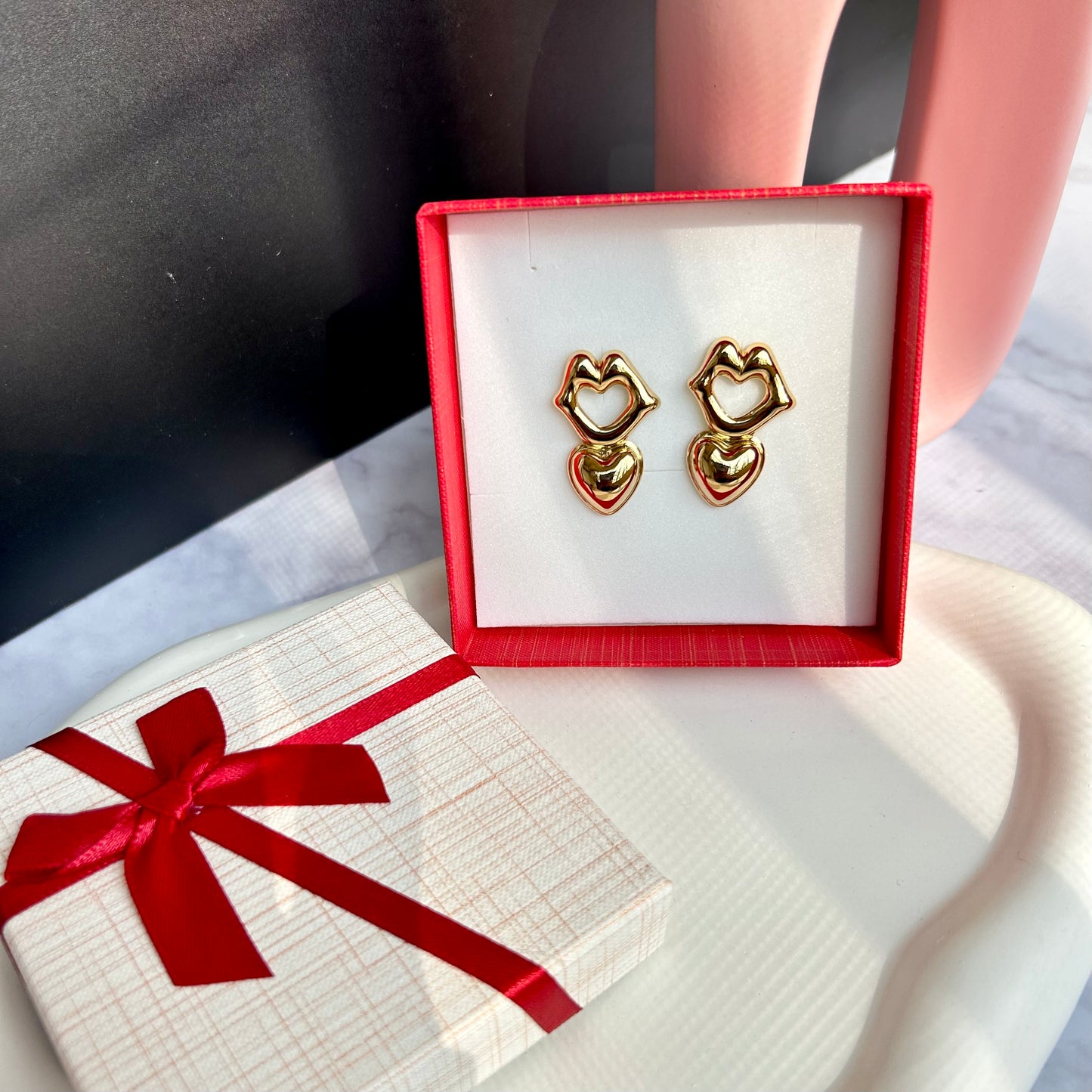 Golden Hearty Earrings