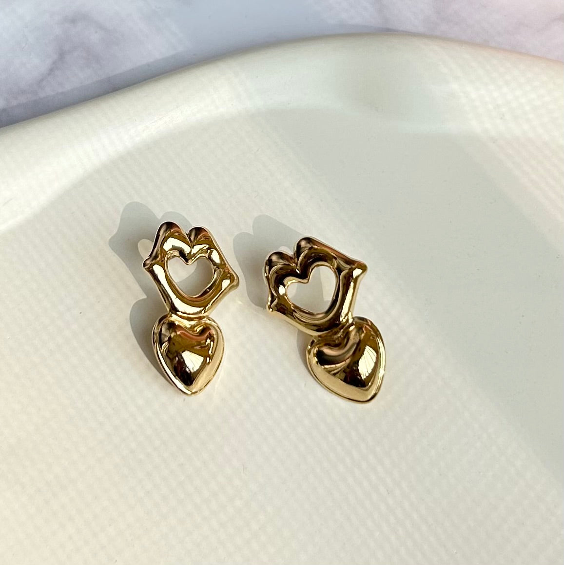 Golden Hearty Earrings