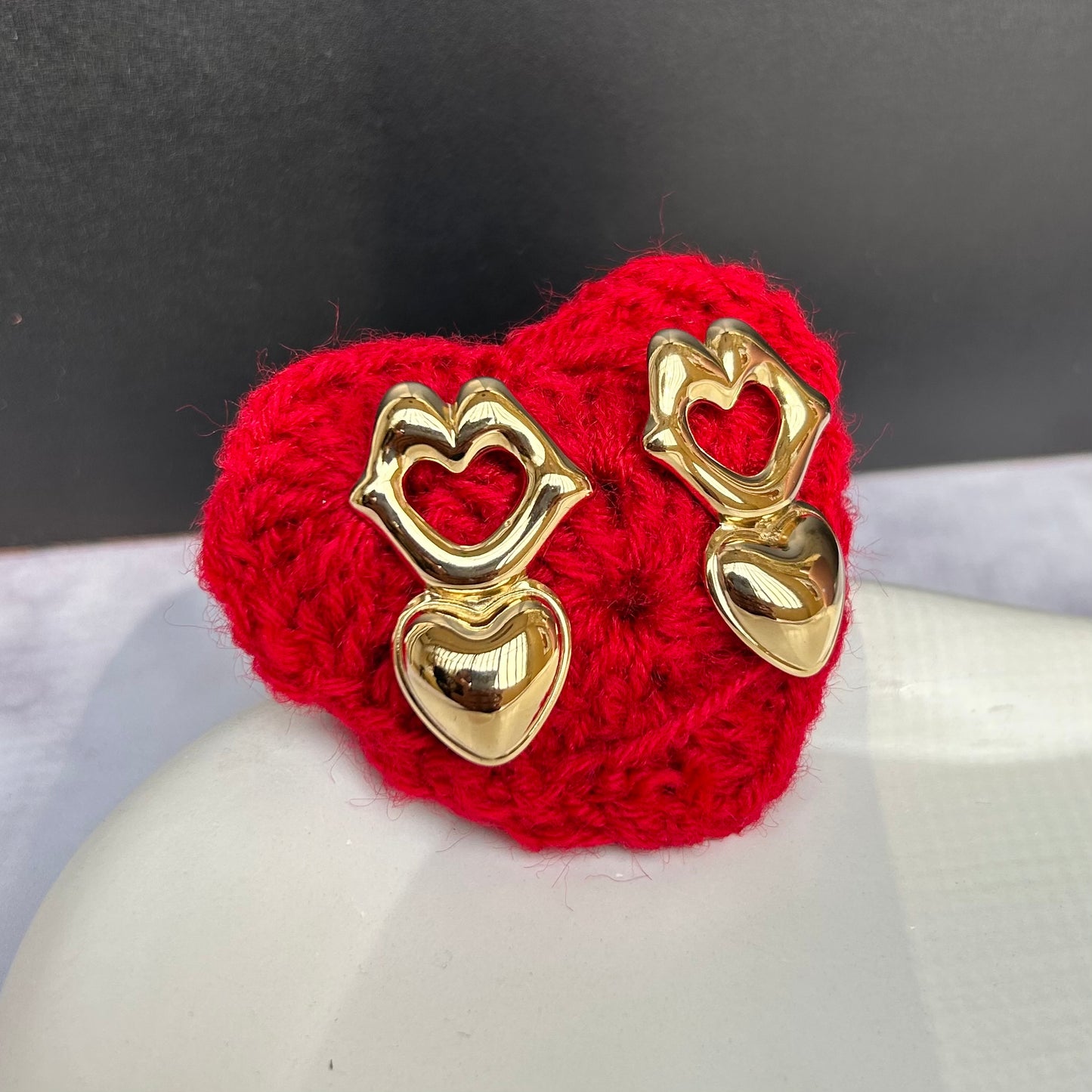 Golden Hearty Earrings
