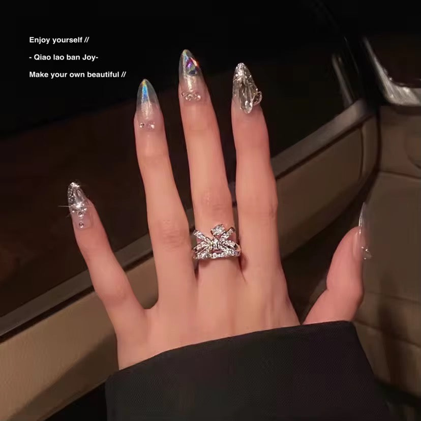 Bling Bow Drop Ring