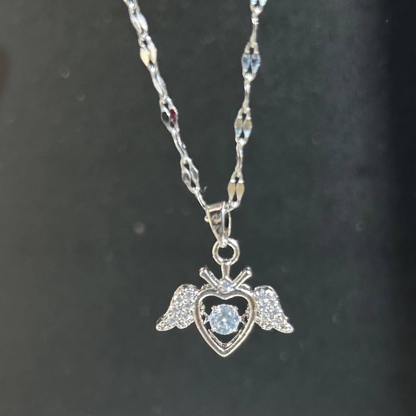 Angle Heart Wings Necklace