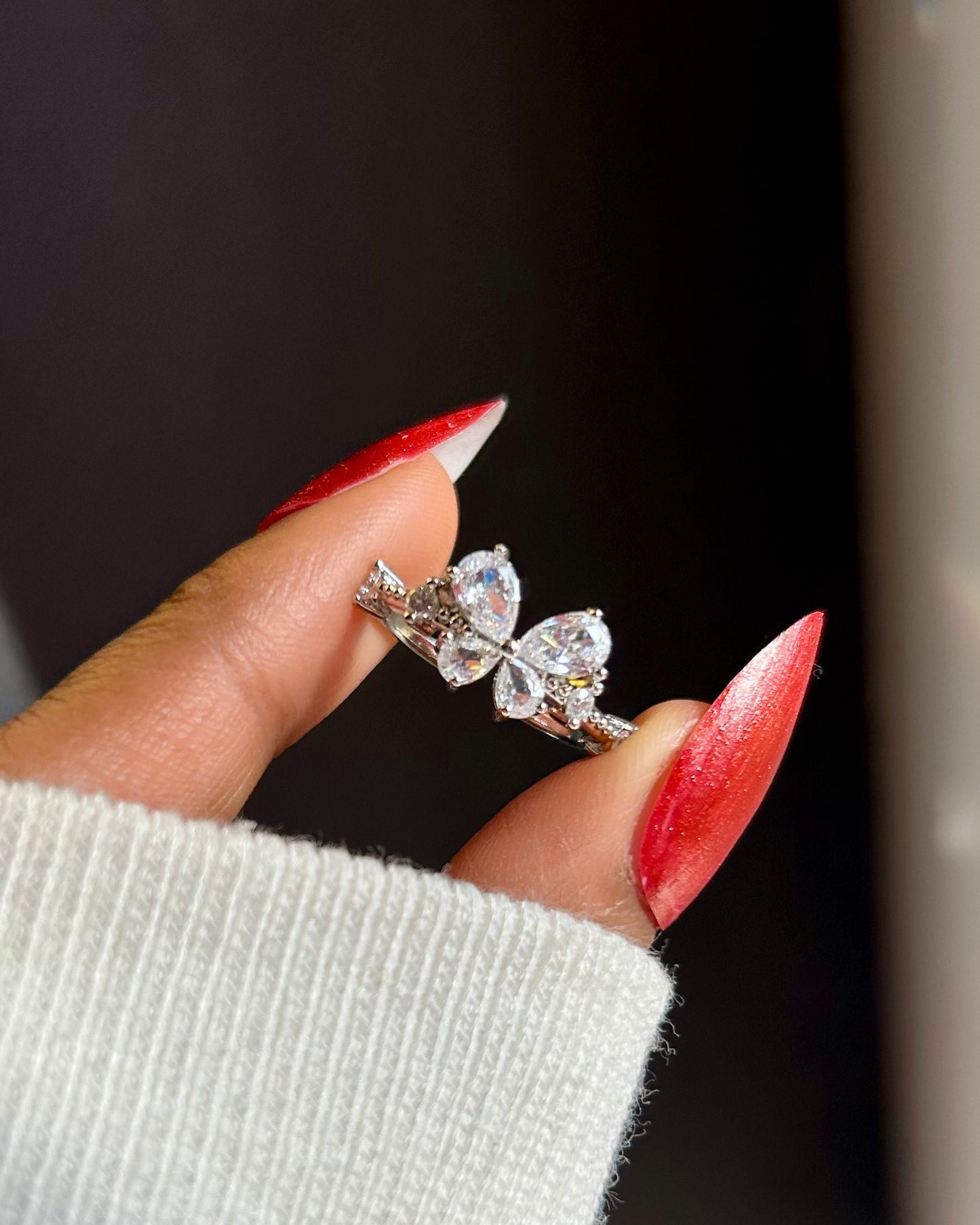 Minimal Flora Butterfly Ring