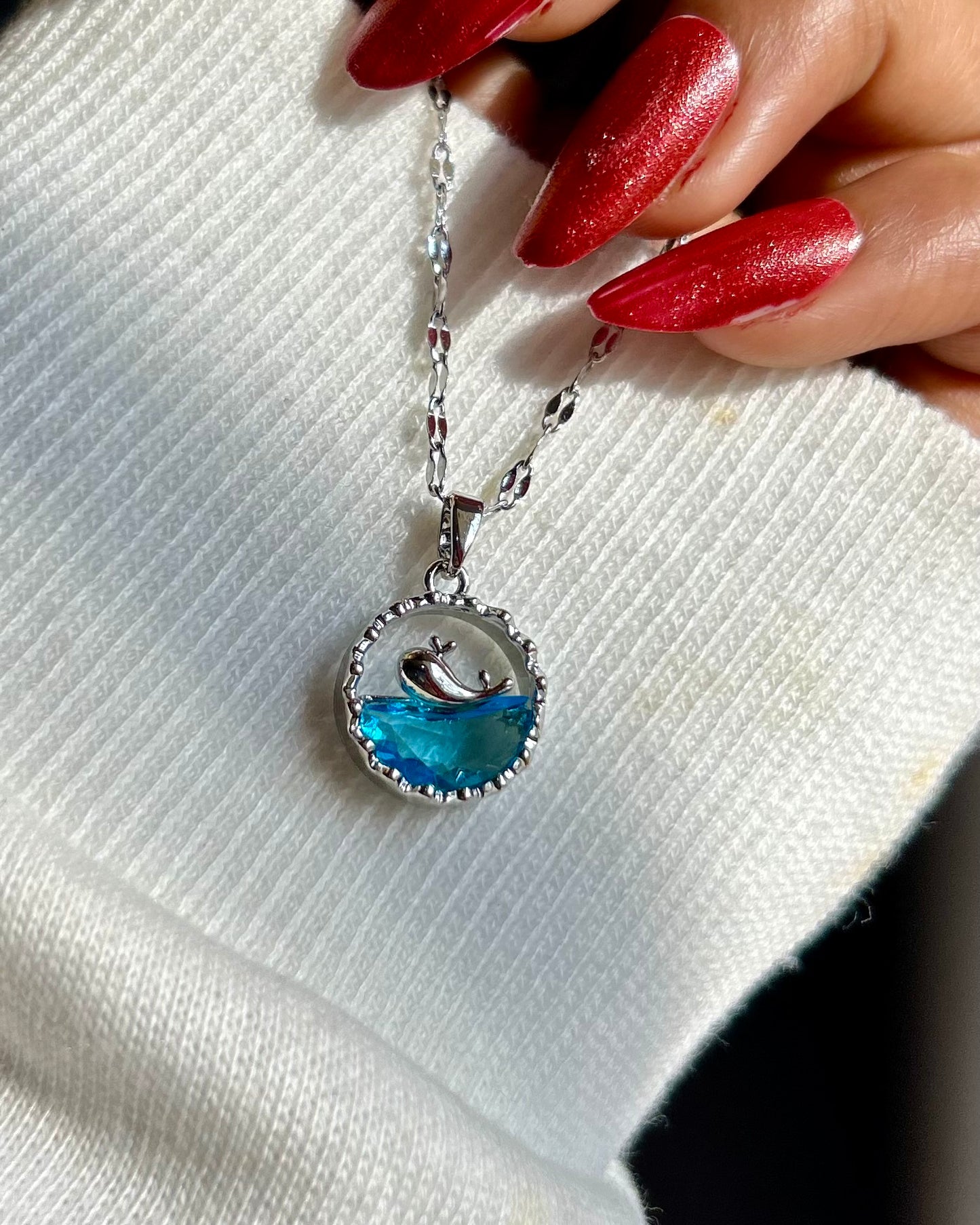 Blue Ocean Dolphin Necklace