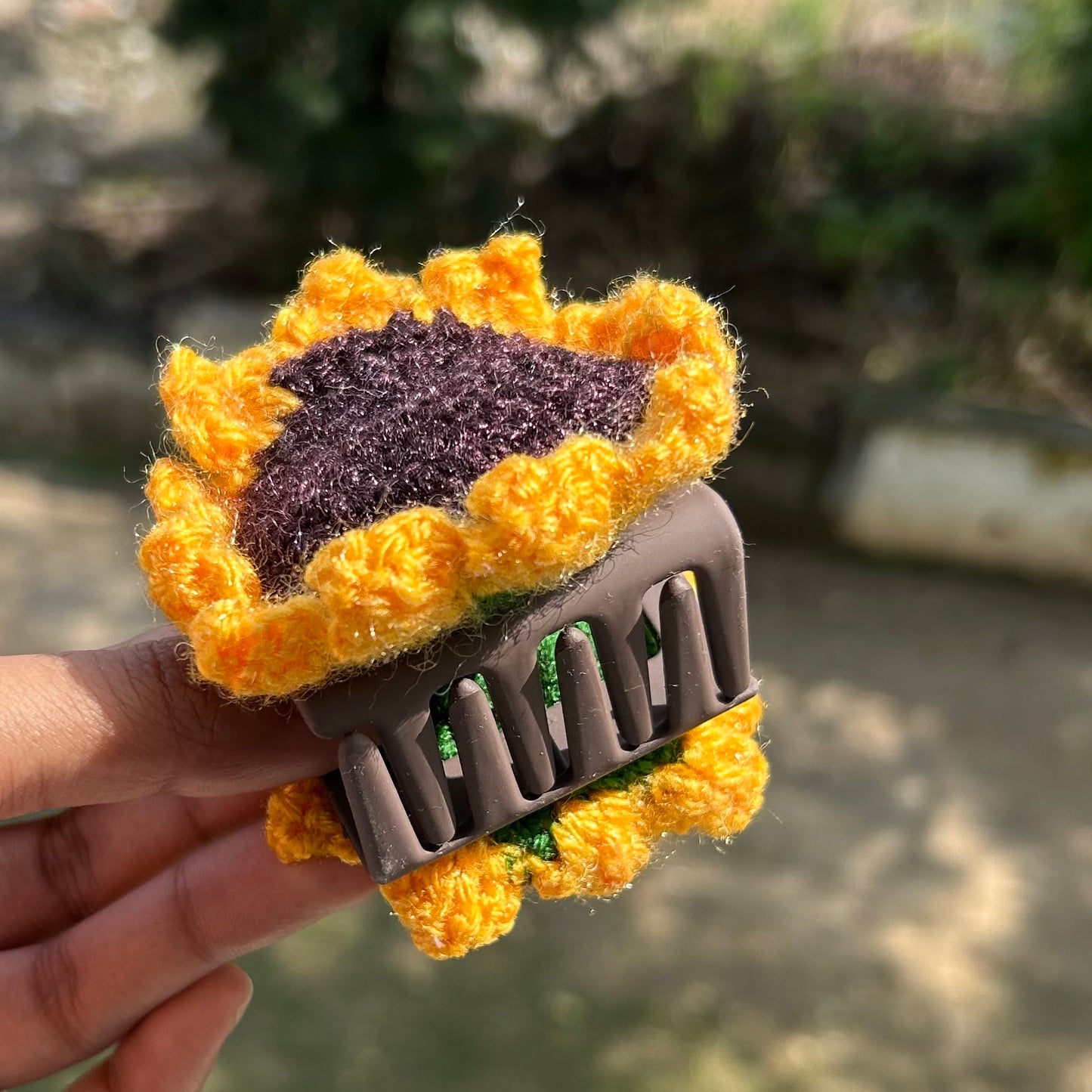 Sunflower Crochet Hair Clutcher