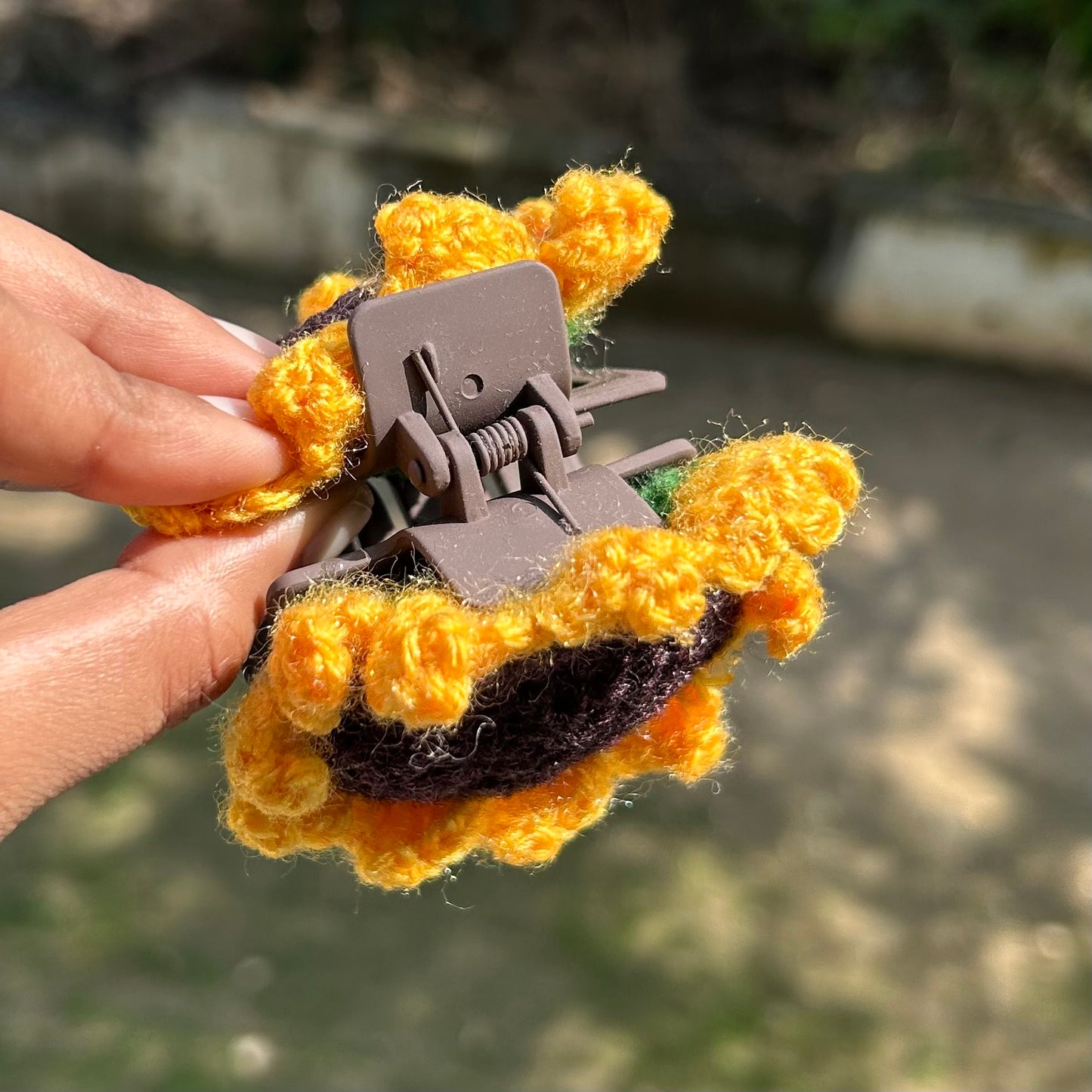 Sunflower Crochet Hair Clutcher