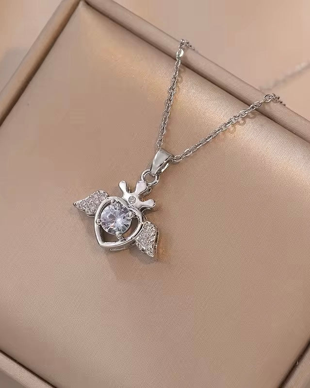 Angle Heart Wings Necklace