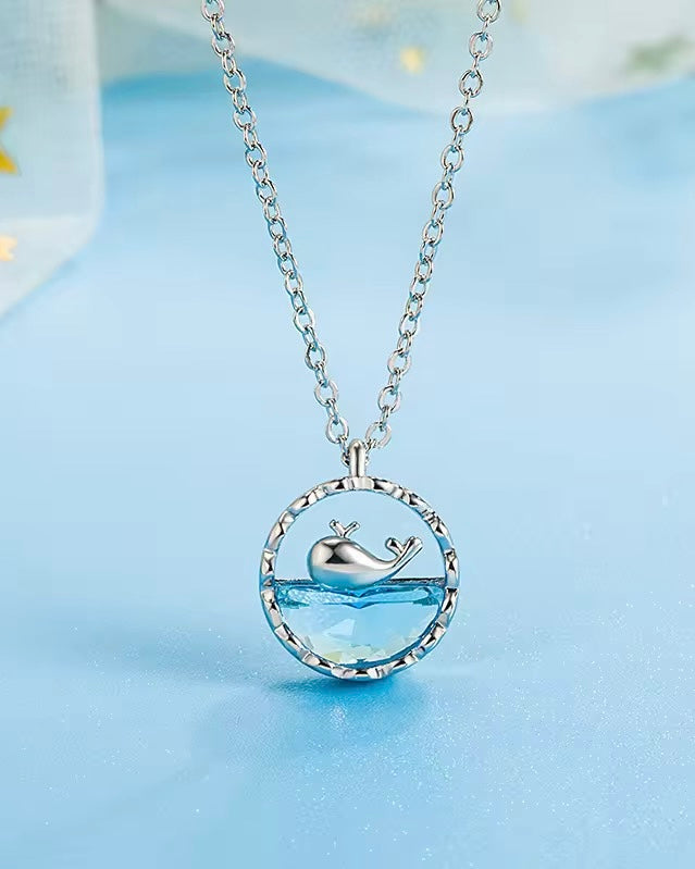Blue Ocean Dolphin Necklace