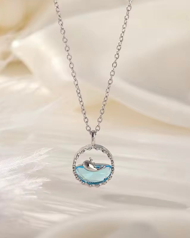 Blue Ocean Dolphin Necklace