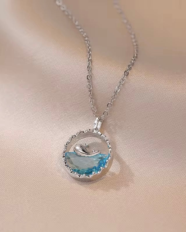 Blue Ocean Dolphin Necklace