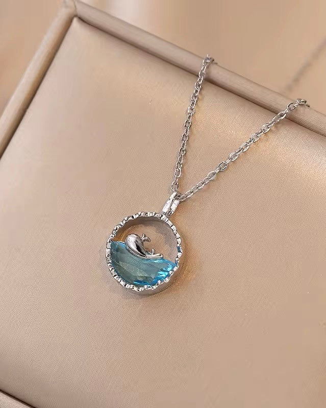 Blue Ocean Dolphin Necklace