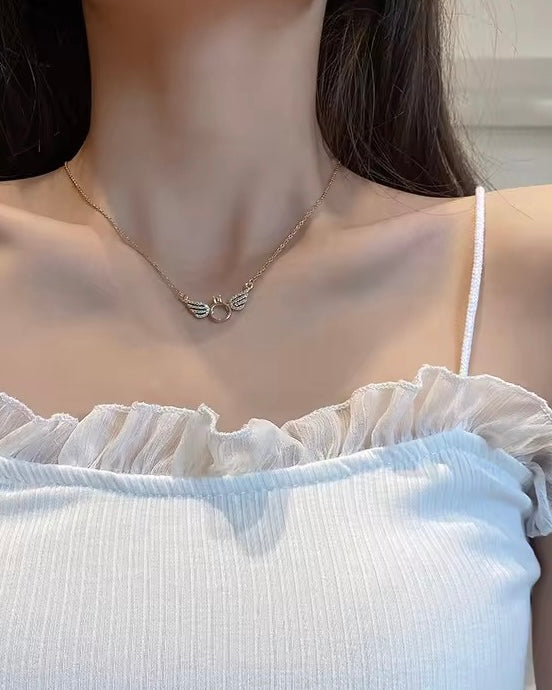 Ring In Wing Necklace (Stainless Steel)