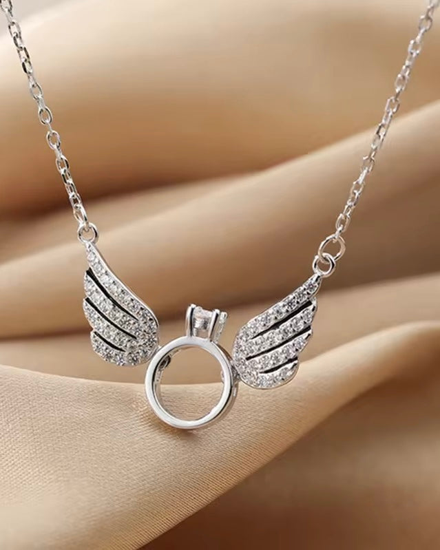 Ring In Wing Necklace (Stainless Steel)