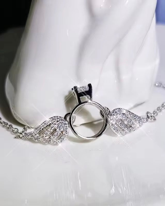 Ring In Wing Necklace (Stainless Steel)