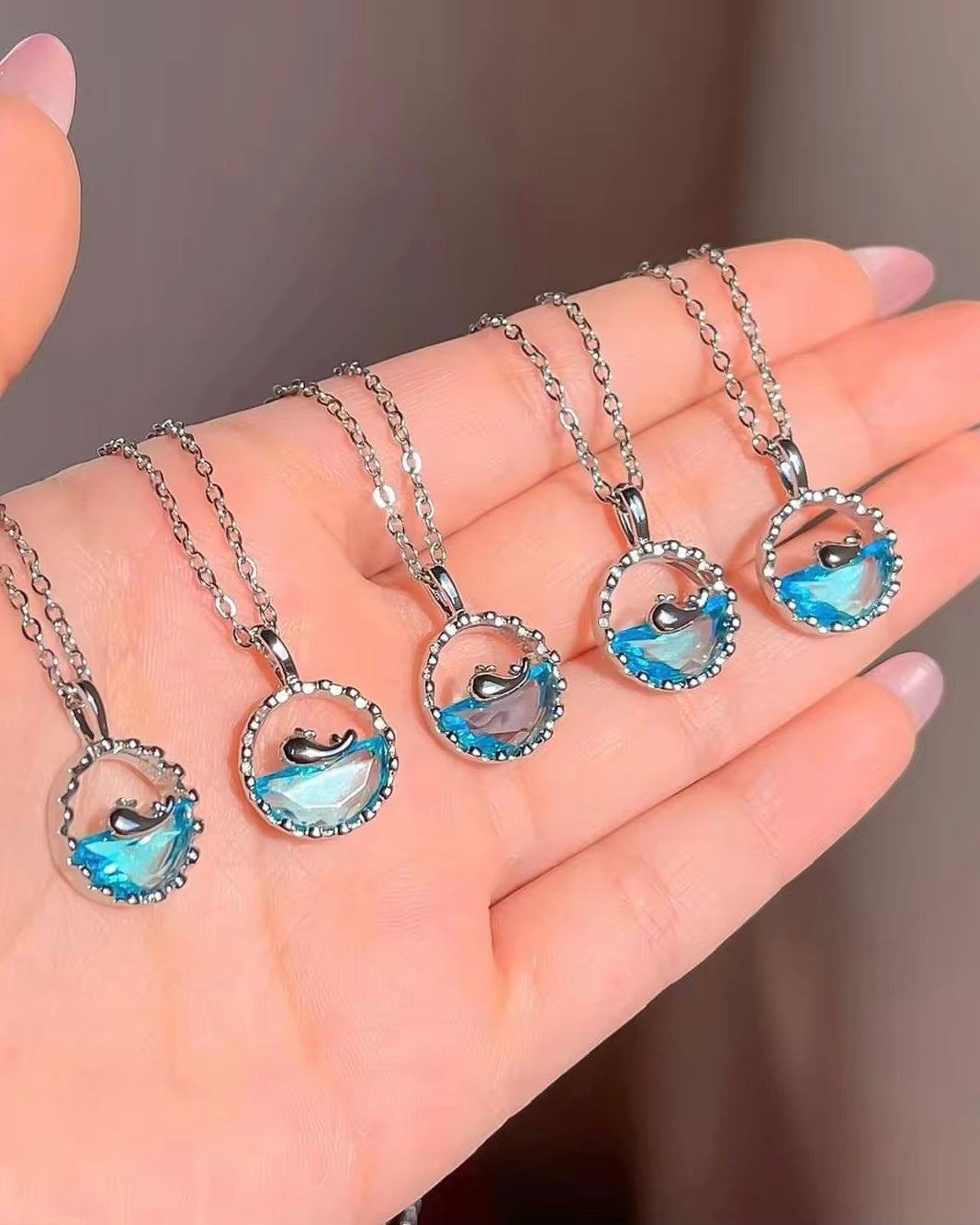Blue Ocean Dolphin Necklace