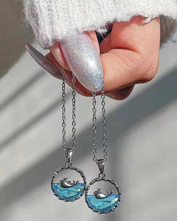 Blue Ocean Dolphin Necklace