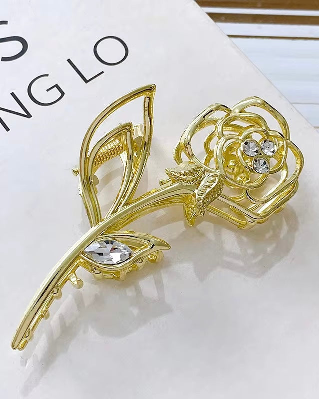 Rose Stone Claw Clips