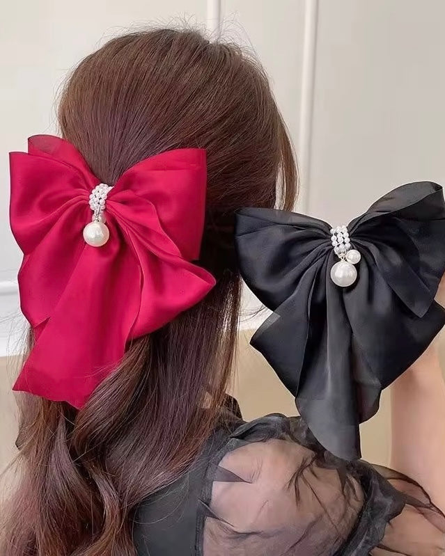 Pearl Satin Luxe Bow