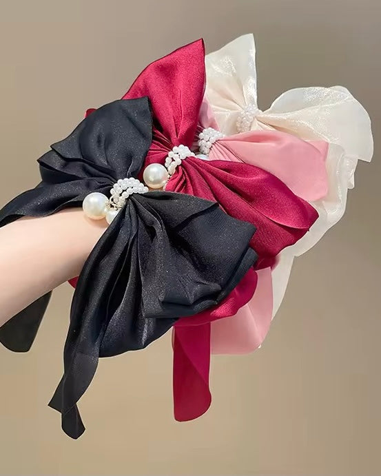 Pearl Satin Luxe Bow
