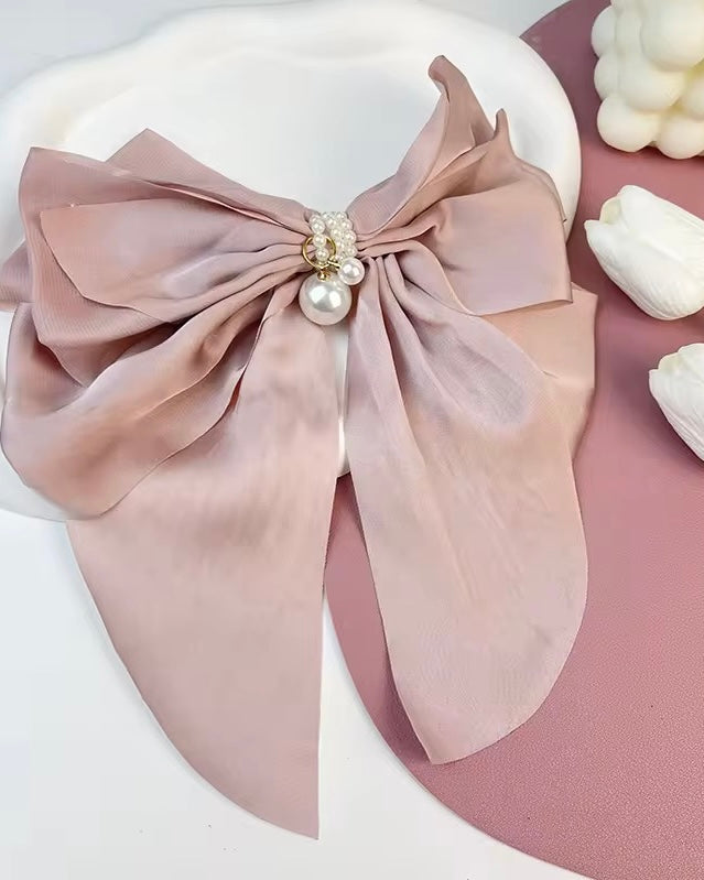 Pearl Satin Luxe Bow