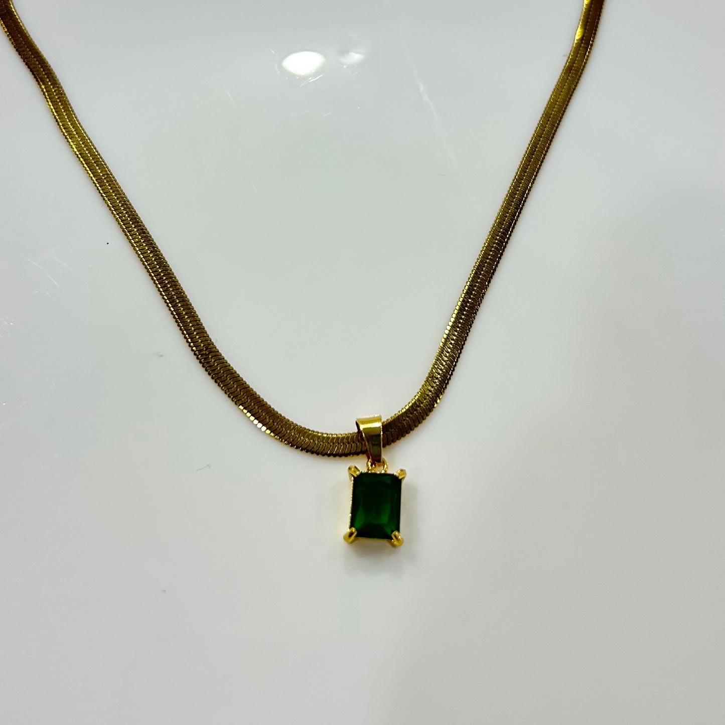 Emerald Gold Plated Necklace