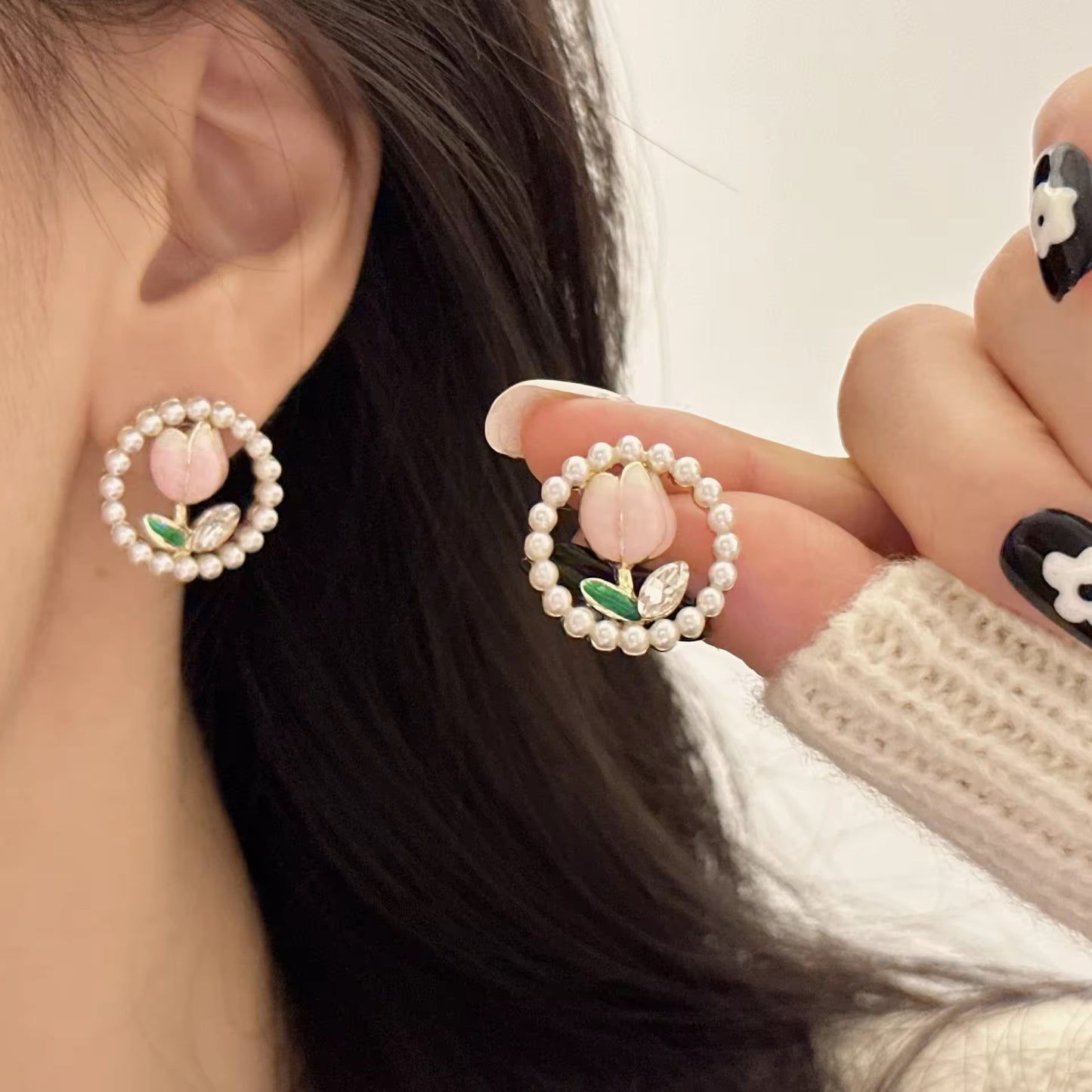 Pearl Tulip Earrings