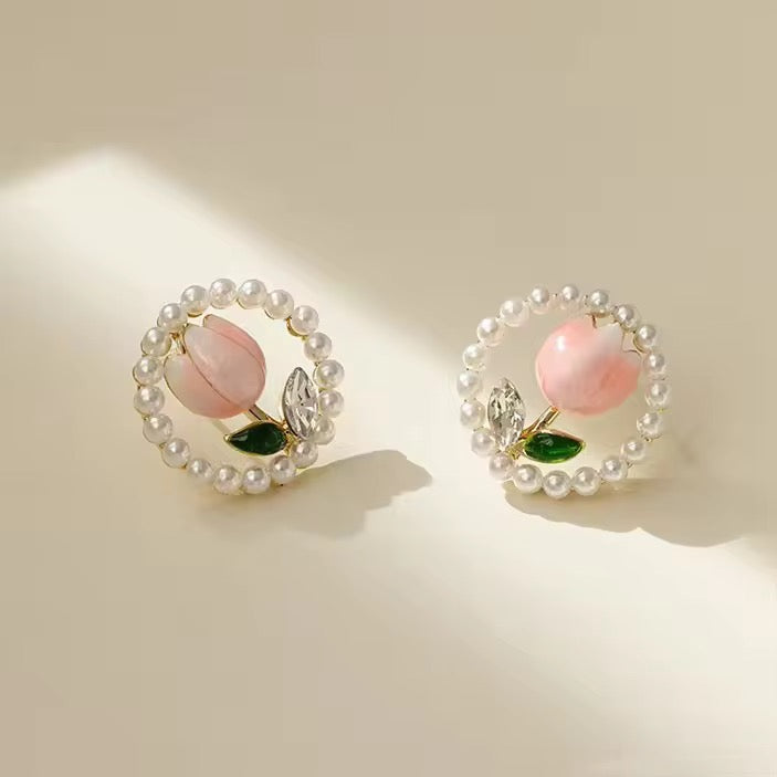 Pearl Tulip Earrings