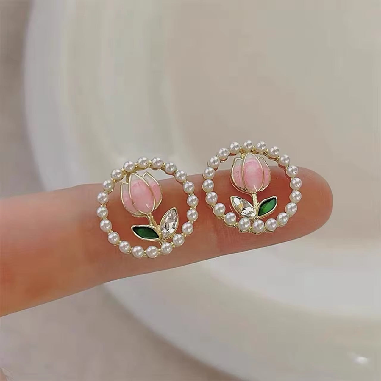Pearl Tulip Earrings