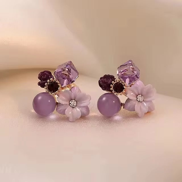 Purple Love Korean Earrings