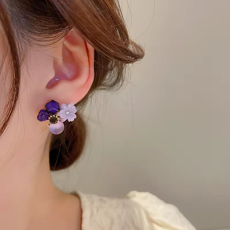 Purple Love Korean Earrings