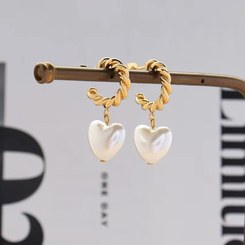 Golden Heart Earrings