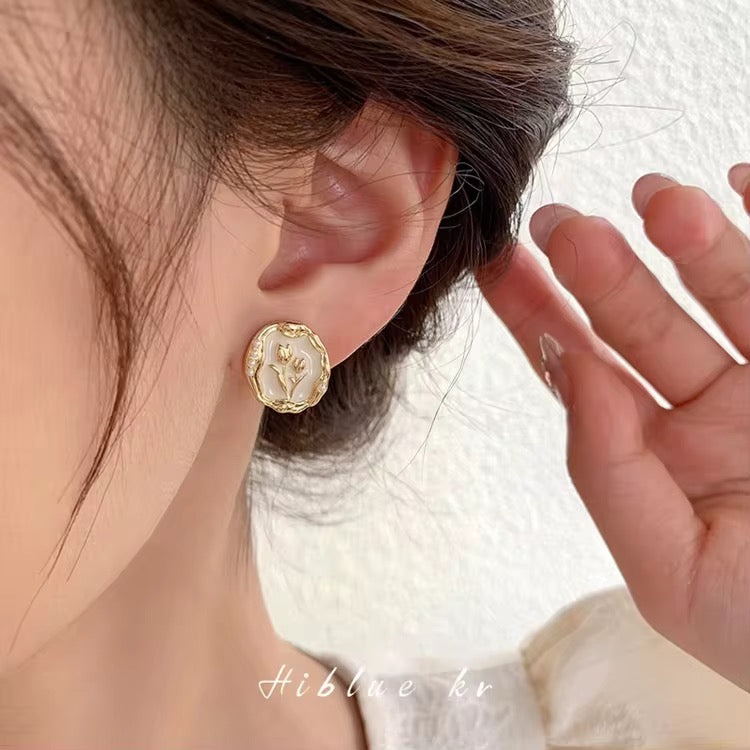 Foil Rose Earrings