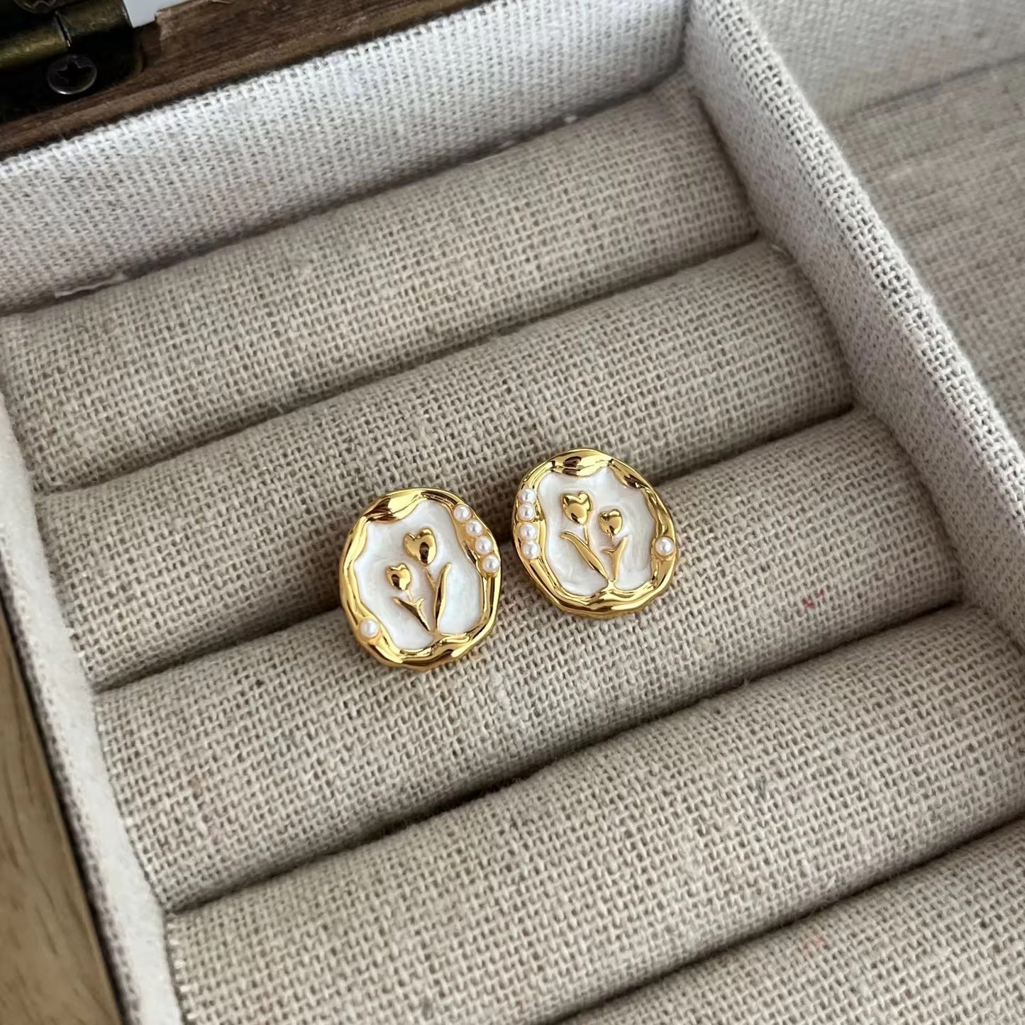 Foil Rose Earrings
