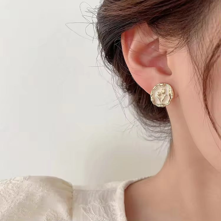 Foil Rose Earrings