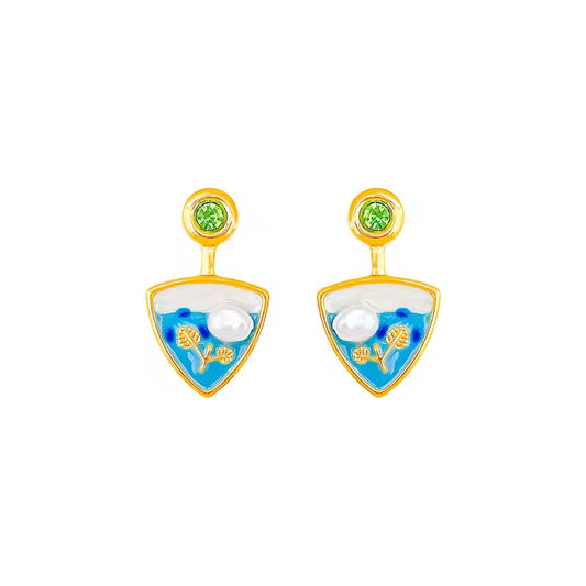 Pearl In Sea Earrings