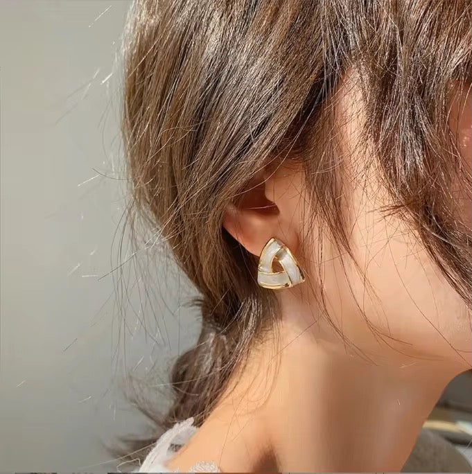 Geometric Enamel Earrings